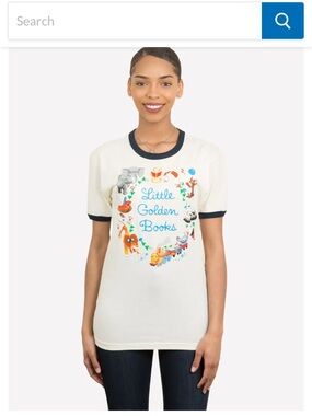 Out of Print Cream 'Little Golden Books' Graphic Ringer Tee with Black Trim